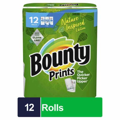 画像1: バウンティ ペーパータオル プリント 118 カット X 12 ロール Bounty 12 Roll Prints 118Ct Select A Size