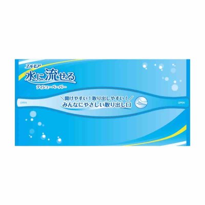 画像1: エルモア 水に流せるティシューペーパー　180組 1ケース 5箱入り x 10パック Ellemoi Flushable Tissue 180ct 5 boxes per case x 10 pack