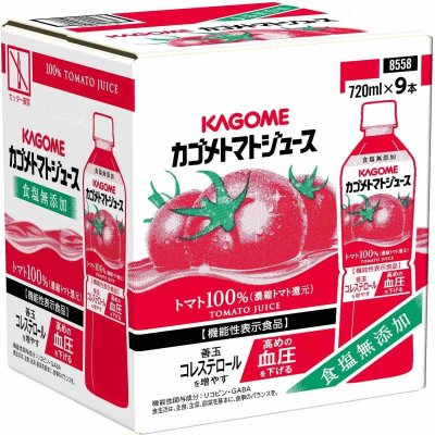 画像1: カゴメ トマトジュース 食塩無添加 720 ml x 9本 Kagome Tomato Juice Salt Free 720 ml x 9