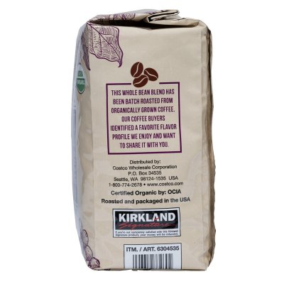 画像2: カークランドシグネチャー オーガニックホールビーンブレンド ミディアムダークローストコーヒー 907g Kirkland Signature Organic Whole Bean Blend Medium Dark Roast Coffee 907g