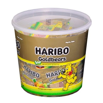 画像1: HARIBO サワーゴールドベア ドラム 870 g HARIBO SOUR GOLDBEARS 870 g