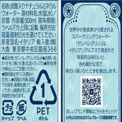 画像1: サンペレグリノ クリアボトル 500mlx24 San Pellegrino Clear Pet 500mlx24