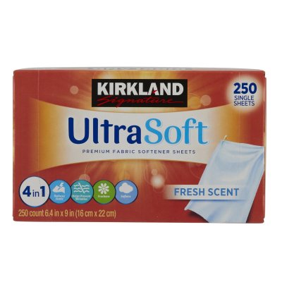 画像1: カークランドシグネチャー 柔軟剤シート250枚入り x 2箱 Kirkland Signature Ultra Soft Premium Fabric Softener Sheets 250 sheets x 2 boxes