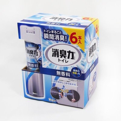 画像1: トイレの消臭力スプレー 無香料 365ml x 6本 Shoshuriki Toilet Deodorizer Non Scented 365ml x 6 Cans