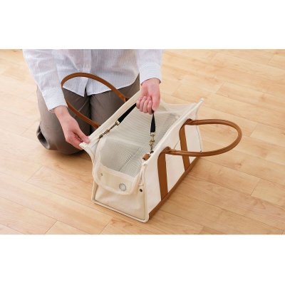 画像1: キャンバストート キャリー M サイズ　（アイボリーとグレー） Canvas Tote Carry M Size　(Ivory or Grey)