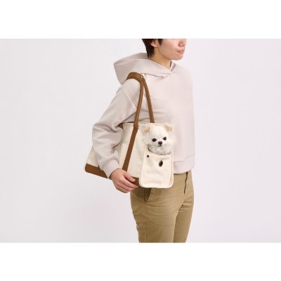 画像2: キャンバストート キャリー M サイズ　（アイボリーとグレー） Canvas Tote Carry M Size　(Ivory or Grey)