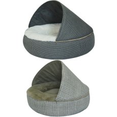 画像1: カークランドシグネチャー ペットベッド 丸形フード付き 約55.88cm Kirkland Signature Round Hood Pet Bed 22 inch (1)