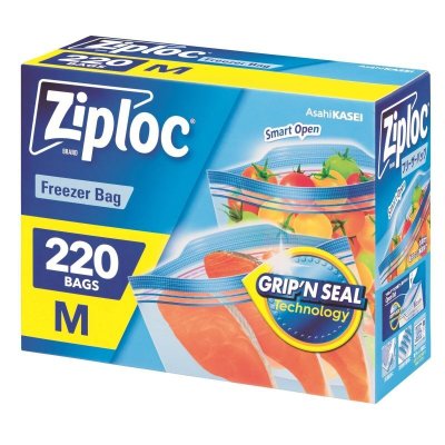 画像1: ジップロック ダブルジッパー フリーザー用バッグ Mサイズ 220枚 Ziploc Freezer Double Zipper M Size 220pc