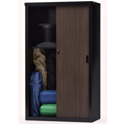 画像1: グリーンライフ 小型木目収納庫153(ブラック) HSM153(BK) GREEN LIFE Cabinet Wooden Storage HSM153(BK)