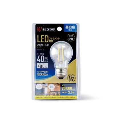 画像2: アイリスオーヤマ LEDミニボール球 E26 40W相当 IRIS OHYAMA LED Mini Ball Bulb E26 40W