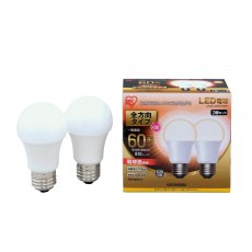 画像2: アイリスオーヤマ LED電球 全方向 E26 60型相当 2個セット IRIS OHYAMA LED Bulb E26 60W 2pack (2)