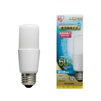 画像1: アイリスオーヤマ LED電球 T型 E26 60型相当 IRIS OHYAMA LED Bulb Type T E26 60W