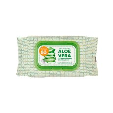 画像1: ネイチャーリパブリック マイルド＆モイスチャー アロエクレンジングシート 80枚 Nature Republic Mild & Moisture Aloe Makeup Removing Wipes 80 sheets (1)