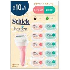 画像1: Schick (シック) イントゥイション クラブパック 本体刃付+替刃10個 Schick Intuition Club Pack Holder with blade + Cartridge 10 piece (1)