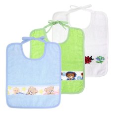 画像1: フェイラー シェニール織 ライン入り ベビービブ 3枚セット Feiler Chenille Baby Bib 3 Pack (1)