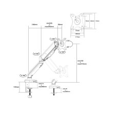 画像4: Garm ガス圧式モニターアーム シングル UPC-GM12GAS Garm Gas Spring Monitor arm Single UPC-GM12GAS (4)