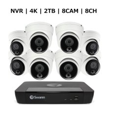 画像1: Swann（スワン）8CH 4K NVRシステム 2TB 4K 顔認識 ドームカメラ 8台セット Swann 8CH 4K NVR With 2TB HDD and 4K Facial Recognition Dome Cameras x8 (1)