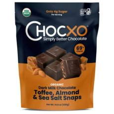 画像1: チョコXO オーガニック ダークミルクチョコレート トフィー, アーモンド & シーソルト 420g Chocxo Organic Dark Milk Chcolate Toffee, Almond & Sea Salt 420g (1)