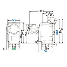 画像3: 東芝 ドラム式洗濯乾燥機 ZABOON 洗濯12kg 乾燥 7kg グランホワイト 左開き TW-127XM3L (W) TOSHIBA Front Load Washer ZABOON Washer 12kg Dryer 7kg Grand White TW-127XM3L ( W) (3)