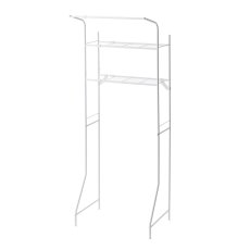 画像1: 平安伸銅 洗濯機ラック ハンガーバー付き マットホワイト HSR-2WH HEIAN SHINDO LANDRY RACK HSR-2WH (1)