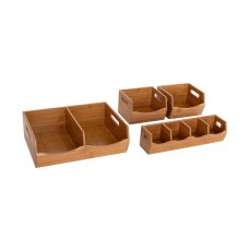 画像3: セビルクラシックス 竹製小物入れ 積重ね可能 ４個セット Seville Classics Bamboo Stackable Bin Organizer 4PC (3)