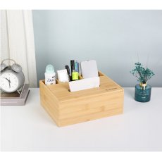 画像3: ジン ハオ ジュ 竹製ティッシュボックス 小物入れ付き Jin Hao Ju Bamboo Tissue box Cover With Storage (3)