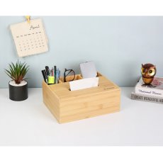 画像2: ジン ハオ ジュ 竹製ティッシュボックス 小物入れ付き Jin Hao Ju Bamboo Tissue box Cover With Storage (2)