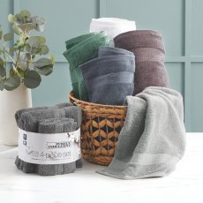 画像1: グランデュール ハンドタオル２枚 + ウォッシュタオル 2枚 セット Grandeur Hand/Wash Towel 4PK (1)