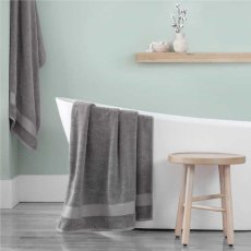 画像1: グランデュール バスタオル 76cm x 147cm グレー Grandeur Bath Towel 76cm x 147cm Gray (1)